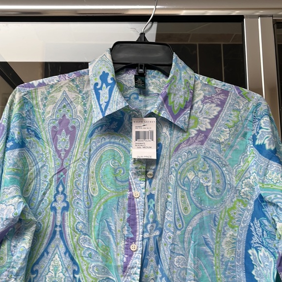 Lauren Ralph Lauren 3/4 sleeves blouse, size M, NWT. - Picture 2 of 6